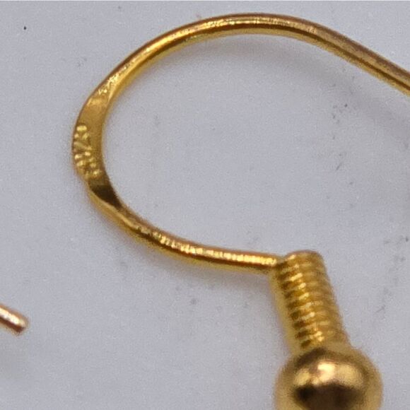 "5/$25" Handmade Mismatched Wood Floral Button Mixed Metal Dangle Earrings - Picture 3 of 6